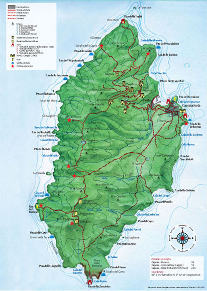 Isola di Capraia: Cartina