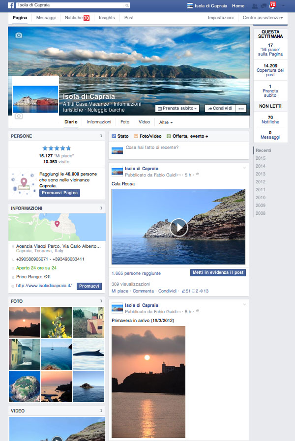 L'Isola di Capraia su Facebook